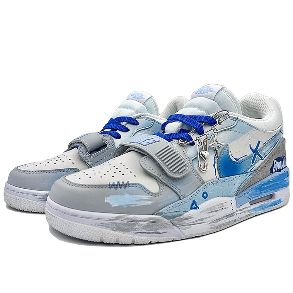 Jordan Legacy 312 Vintage Basketball Shoes Men’s Low Top Blue Gray White