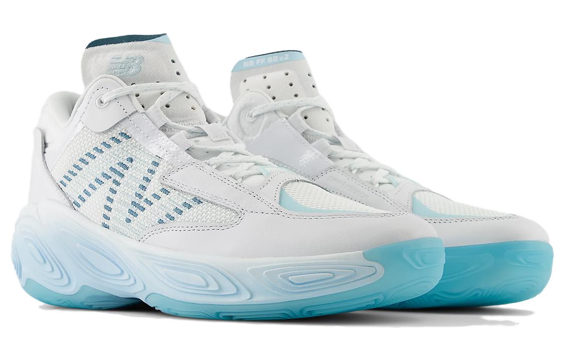 New Balance NB Fresh Foam Bb V2 Abrasion Resistant Mid top Basketball Shoes Men’s Ice Blue