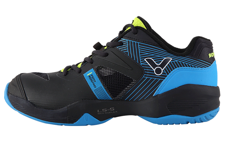 VICTOR Slip Resistant, Abrasion Resistant, Breathable Low top Sports Badminton Shoes Unisex Black Blue