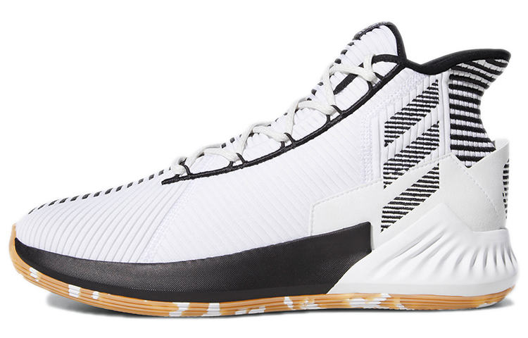 Мужские кроссовки adidas D Rose 9 (бело-черные)