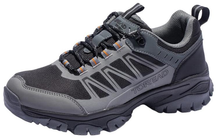 TOREAD Slip Resistant Abrasion Resistant Slip Resistant Abrasion Resistant Low top Hiking Shoes Men’s Gray Black