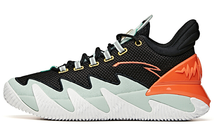 ANTA Reverse Blade Basketball Shoes Men's Low Top Black/Pea Green/Orange