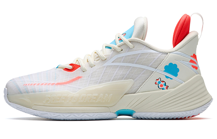 Anta Light Horseman 3 Nitrogen Technology Mid top Performance Basketball Shoes Men's White Red Blue