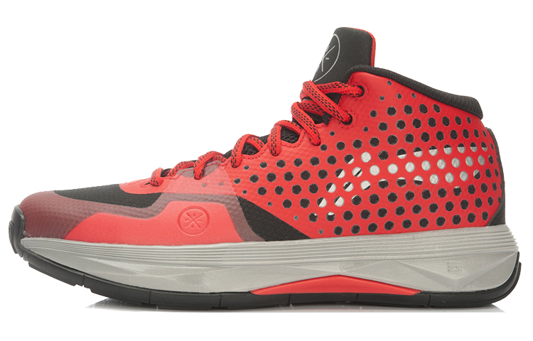 LiNing Li Ning Wade ALLDAY fashion fabric TPU shock-absorbing, non-slip, wear-resistant, breathable, wrapped support, mid-top basketball shoes, same style for men and women, black and red