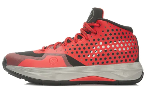 LiNing Li Ning Wade ALLDAY fashion fabric TPU shock-absorbing, non-slip, wear-resistant, breathable, wrapped support, mid-top basketball shoes, same style for men and women, black and red