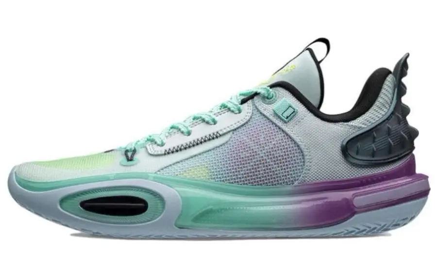 Li Ning All City 11 Psychedelic Cushioning Slip Resistant Abrasion Resistant Low top Basketball Shoes Men's Blue
