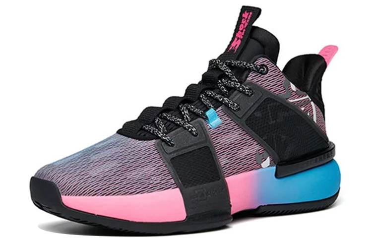 ANTA Basketball Shoes Men’s Mid Top Black/Pink/Blue