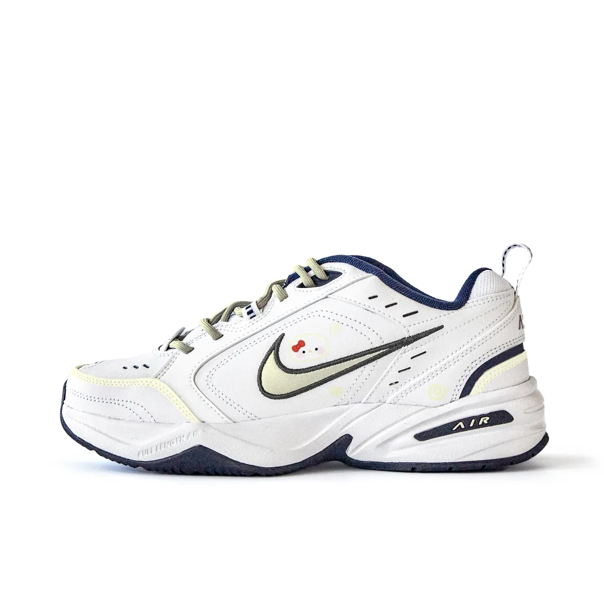 Nike Air Monarch 4 Slip Resistant Abrasion Resistant Low top Chunky Sneakers Unisex White Yellow