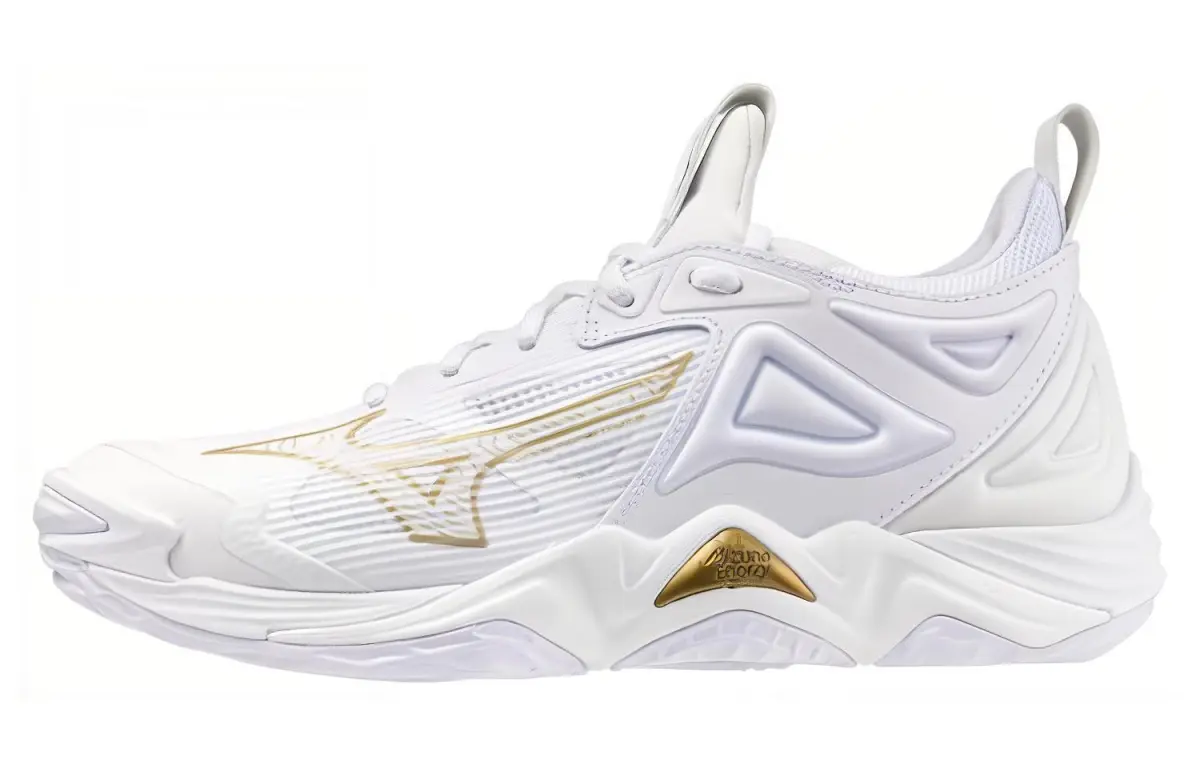 Mizuno Wave Momentum 3 Slip Resistant Low top Training Shoes Unisex White Gold