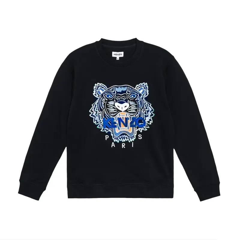 KENZO Sweatshirts Men's Black Crew Neck Moderate Heavyweight