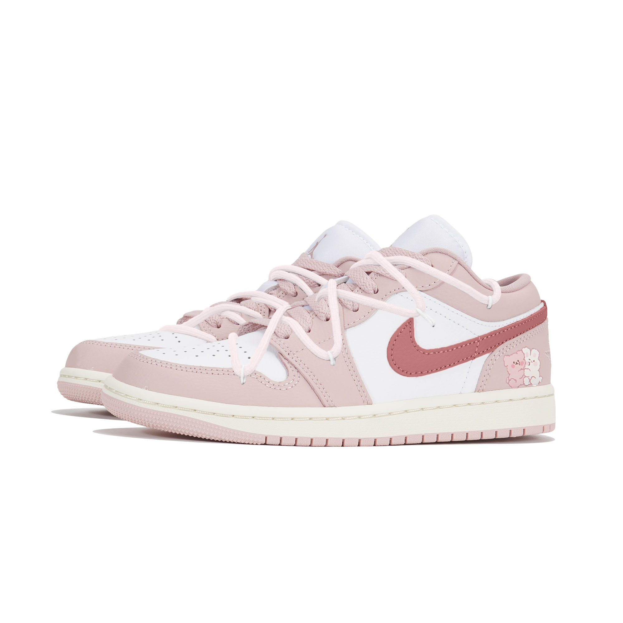 Jordan Air Jordan 1 Abrasion Resistant Abrasion Resistant Low top Vintage Basketball Shoes Women’s Pink White