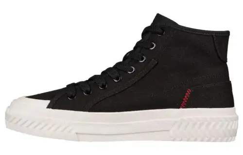 Skechers Street Trax Hi Tread High Vintage High top Canvas Shoes Women's Black White