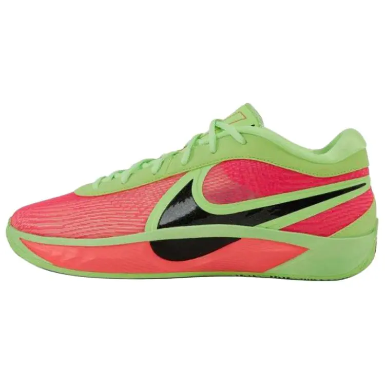 Nike Slip Resistant Abrasion Resistant Low top Basketball Shoes Men's Red Green