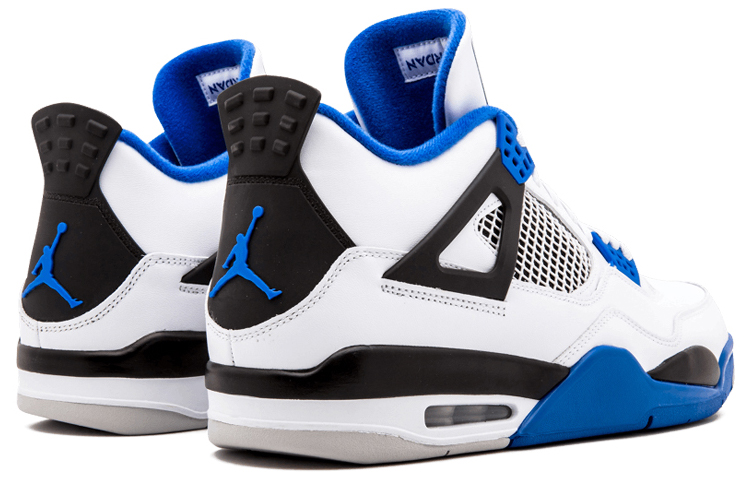 Мужские кроссовки Jordan Air Jordan 4 Retro Motorsports (бело-синие) — 白/大学蓝/黑 — фото 4
