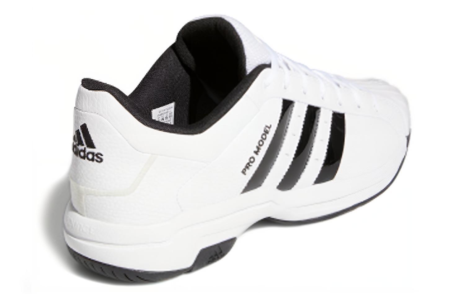 Мужские кроссовки adidas PRO Model 2G Low (белый / черный) — Белый / чёрный — фото 4