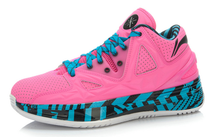 Li Ning WOW 2 Return, Flamingo Non slip Lightweight Low top Basketball Shoes Men’s Pink Blue Black