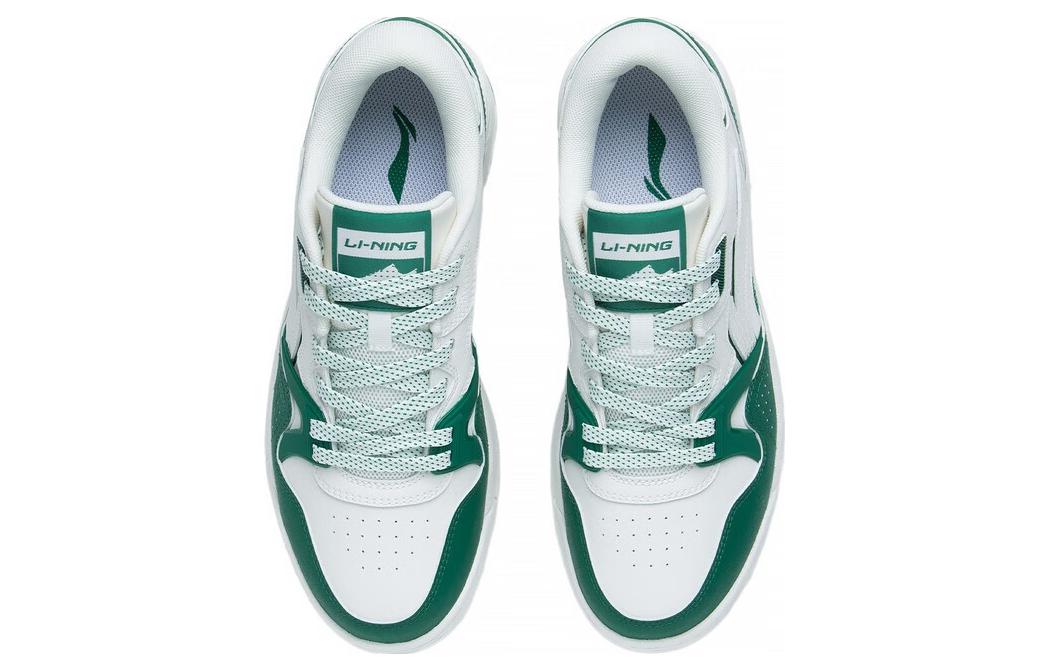 Li Ning Basketball Culture OG 90 Abrasion Resistant Breathable Low top Vintage Basketball Shoes White Green