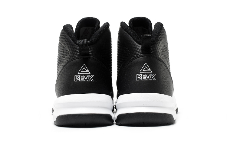 PEAK High top Fabric Cushioning Slip Resistant Abrasion Resistant Basketball Shoes Men’s Black White