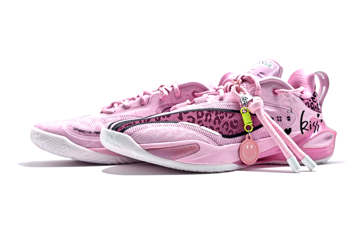 Li Ning Speed 11 Abrasion Resistant Slip Resistant Low top Basketball Shoes Unisex Pink
