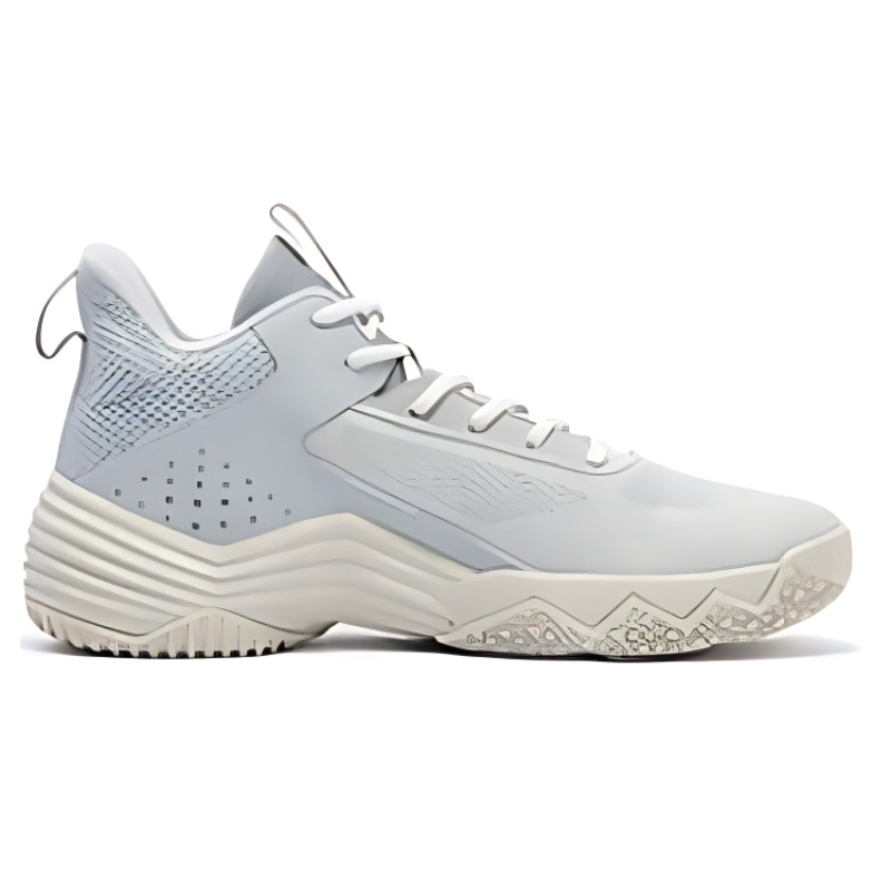 361° Cushioning Slip Resistant Abrasion Resistant Breathable Rebound Low top Basketball Shoes Men’s Light Gray