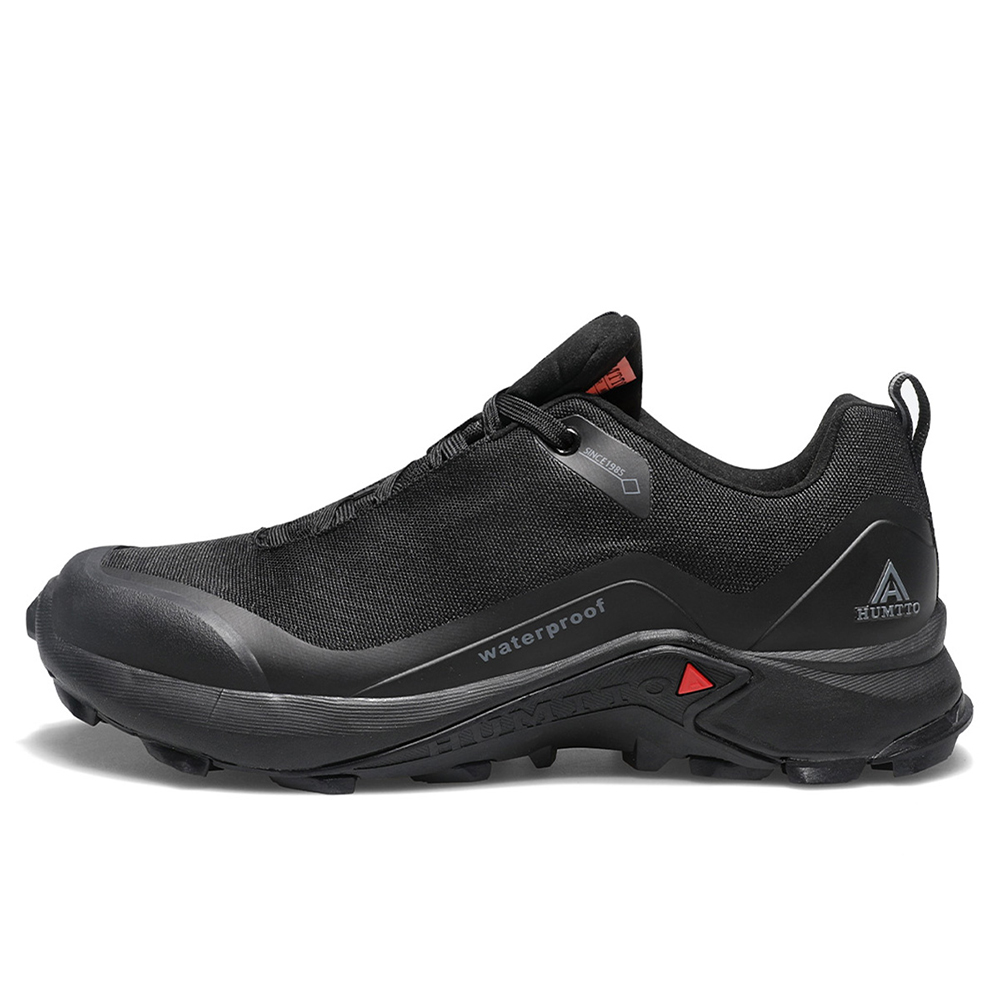 HUMTTO Cushioning Slip Resistant Breathable Low top Mountaineering Shoes Men’s Black