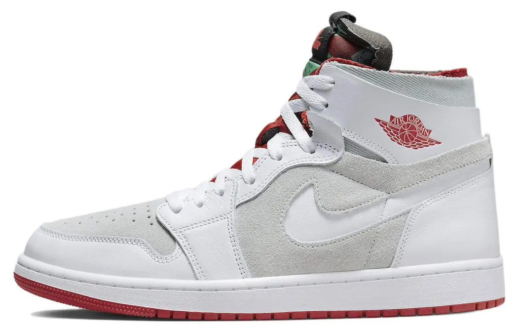 Jordan Air Jordan 1 Zoom Air Cmft 'Hare' High top Vintage Basketball Shoes Men's White Gray