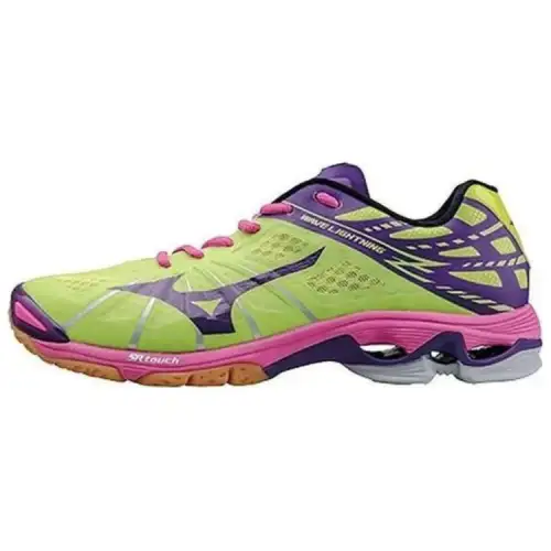 Mizuno Wave Lightning Z Lightweight Wear resistant Volleyball Shoes Green Purple Women's