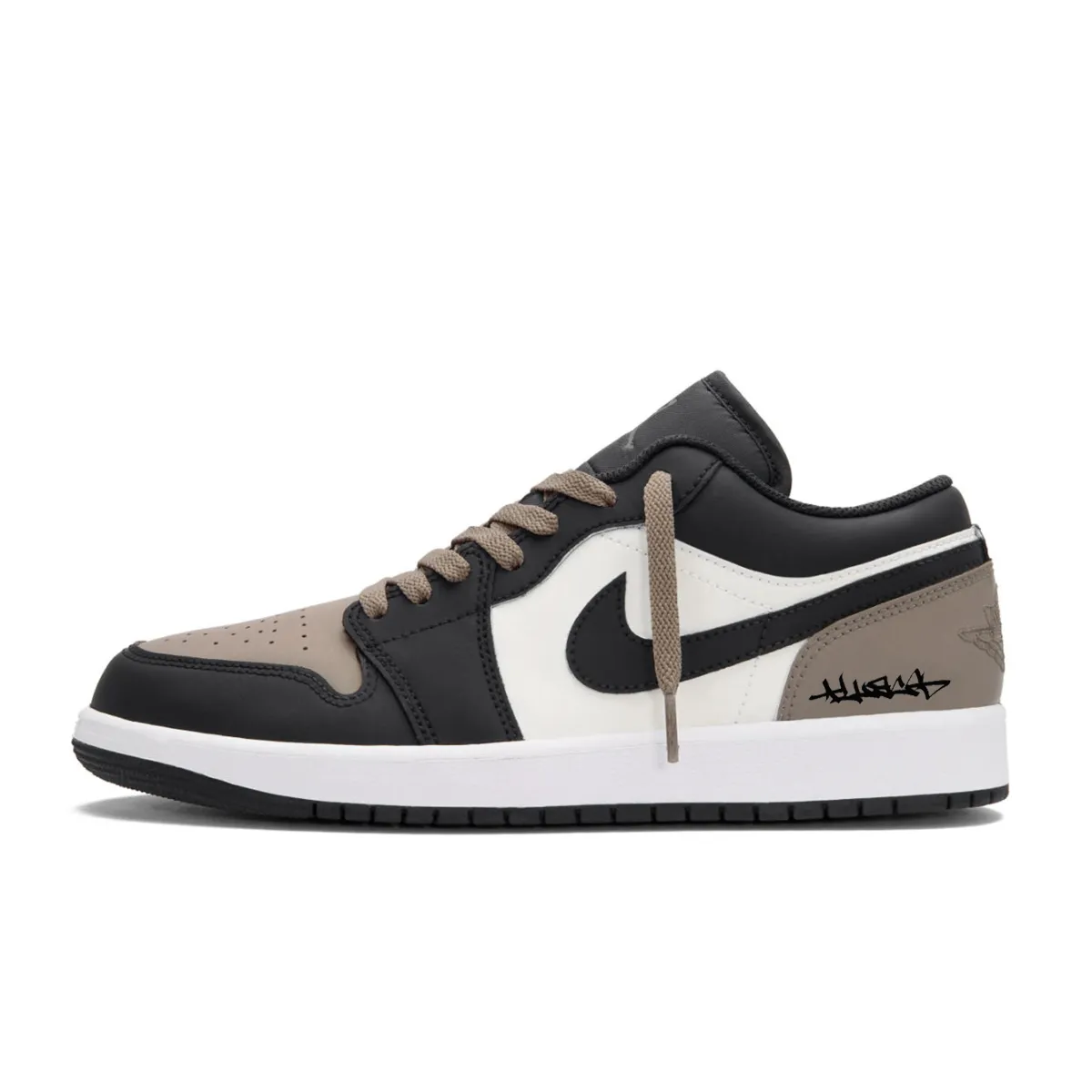 Jordan Air Jordan 1 Mocha Latte Leather Abrasion Resistant Abrasion Resistant Low top Retro Sports Shoes Unisex