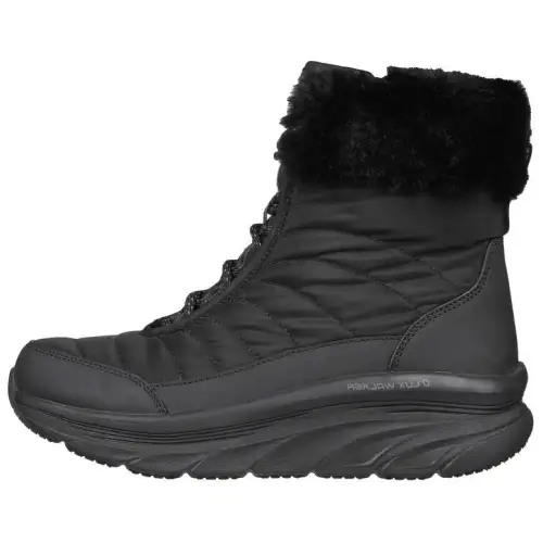 Skechers D'lux Walker Winter Solstice Thermal Waterproof Cushioning Comfortable Short Snow Boots Women's Black