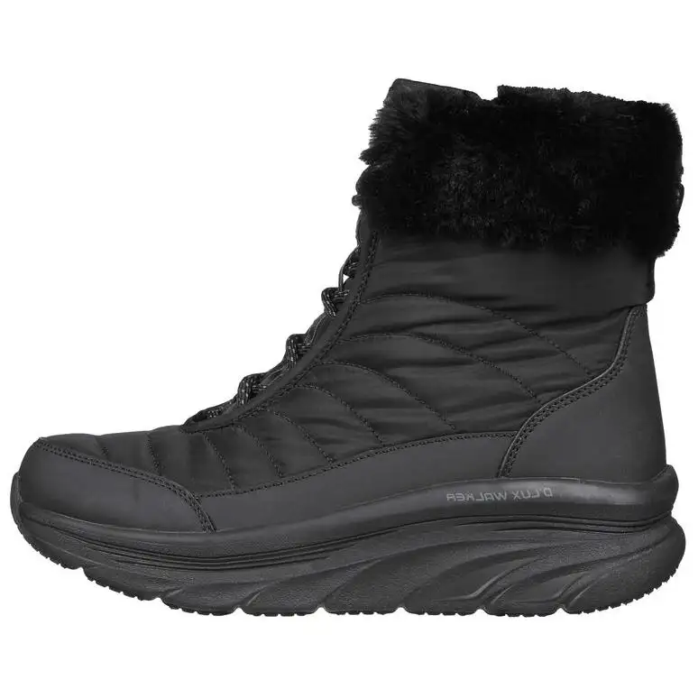 Skechers D'lux Walker Winter Solstice Thermal Waterproof Cushioning Comfortable Short Snow Boots Women's Black