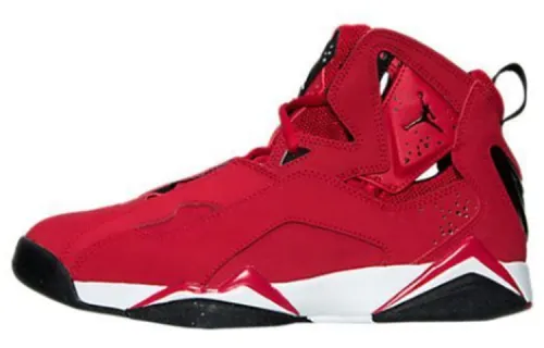 Jordan True Flight synthetic leather TPU leather, trendy and comfortable, shock-absorbing, non-slip and wear-resistant, high-top retro basketball shoes, men's style, red and black