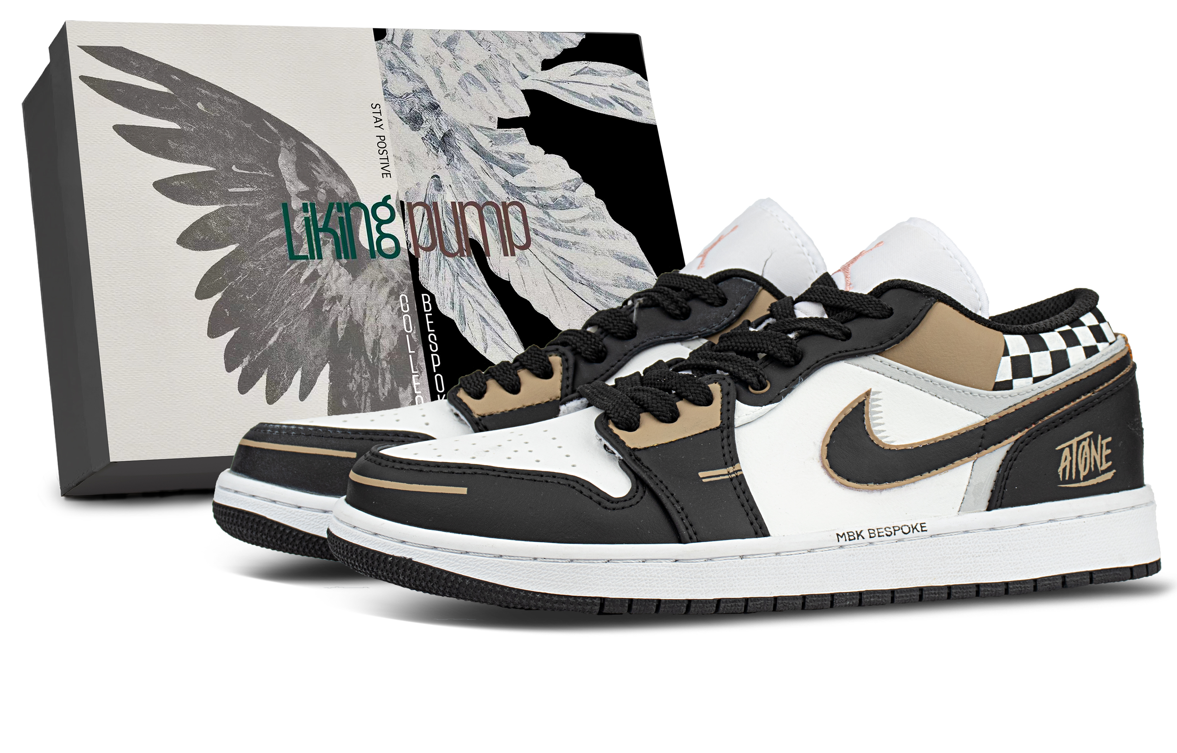 Jordan Air Jordan 1 Cushioning Coverage Low top Vintage Basketball Shoes Unisex Black Brown