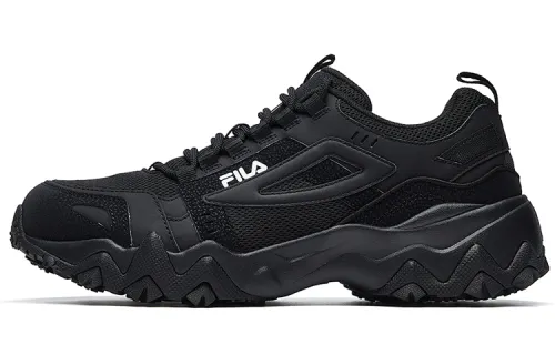 FILA Oakmont Textile, Synthetic Leather Lace Up Abrasion Resistant Low top Chunky Sneakers Men's Black