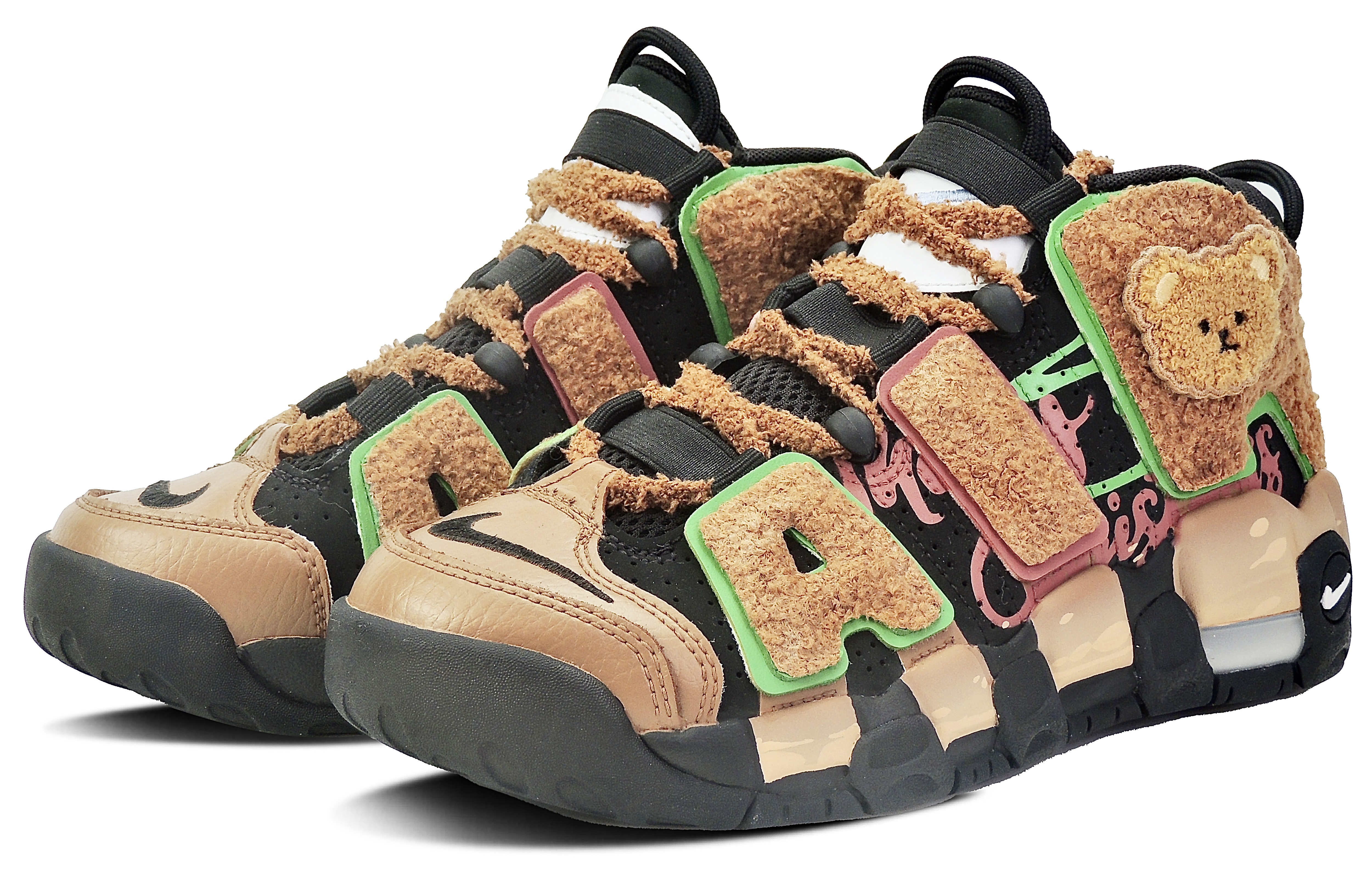 Nike Air More Uptempo Baking Amusement Park Mid top Vintage Basketball Shoes GS Brown