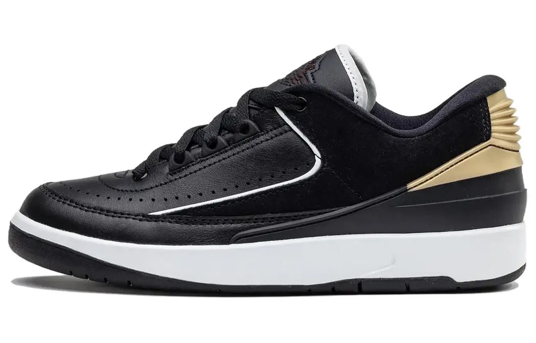 Jordan 2 Retro Low Black Metallic Gold Women's