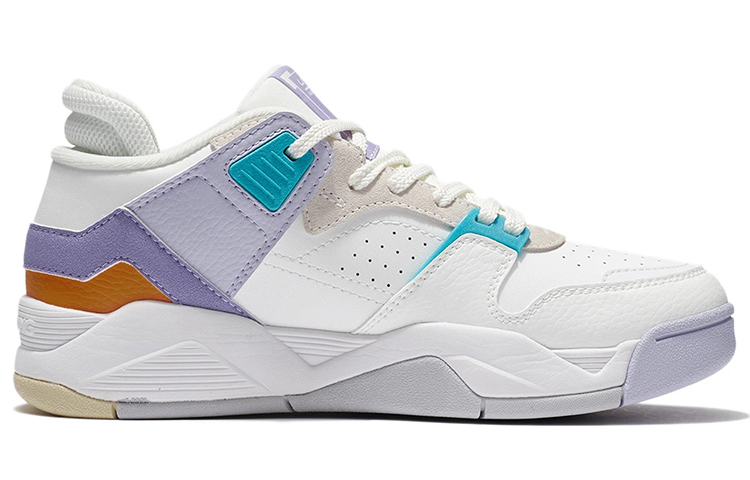 Li Ning Abrasion Resistant Low top Vintage Basketball Shoes Women’s White Purple