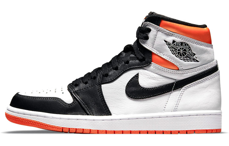 Jordan Air Jordan 1 Retro High OG \"Electro Orange\" black toe buckle 4.0 high top retro basketball shoes men and women same style black and white orange