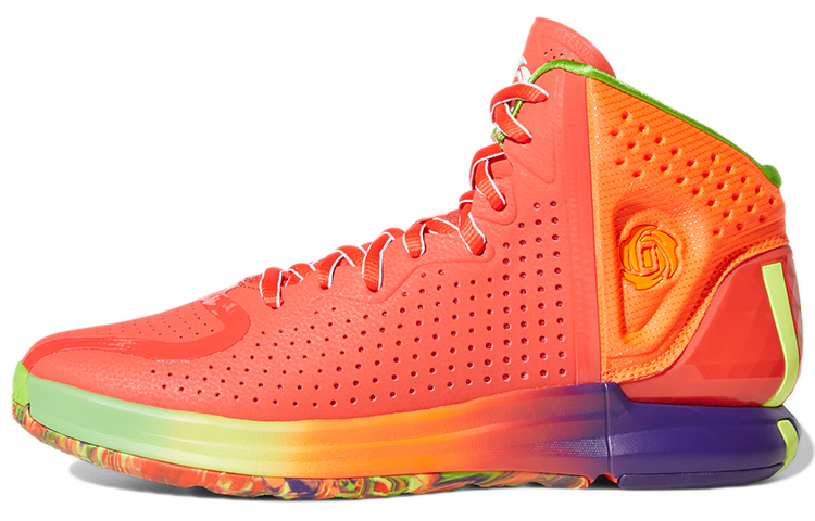 Мужские кроссовки adidas D Rose 4 Restomod (красно-оранжево-желтые)