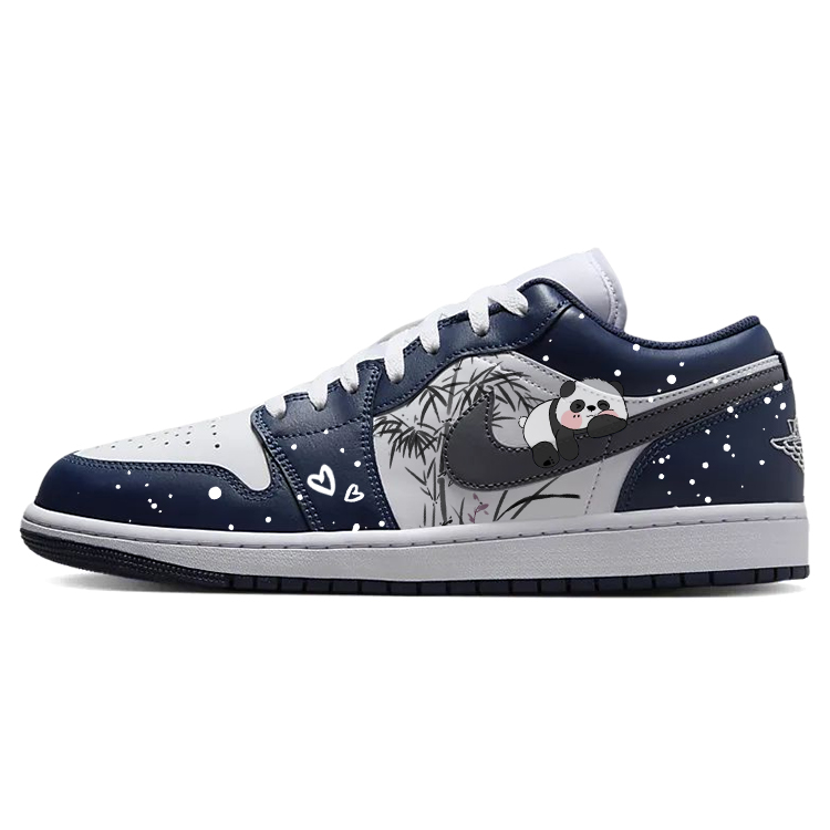 Jordan Air Jordan 1 Abrasion Resistant Slip Resistant Low top Vintage Basketball Shoes Men's White Blue