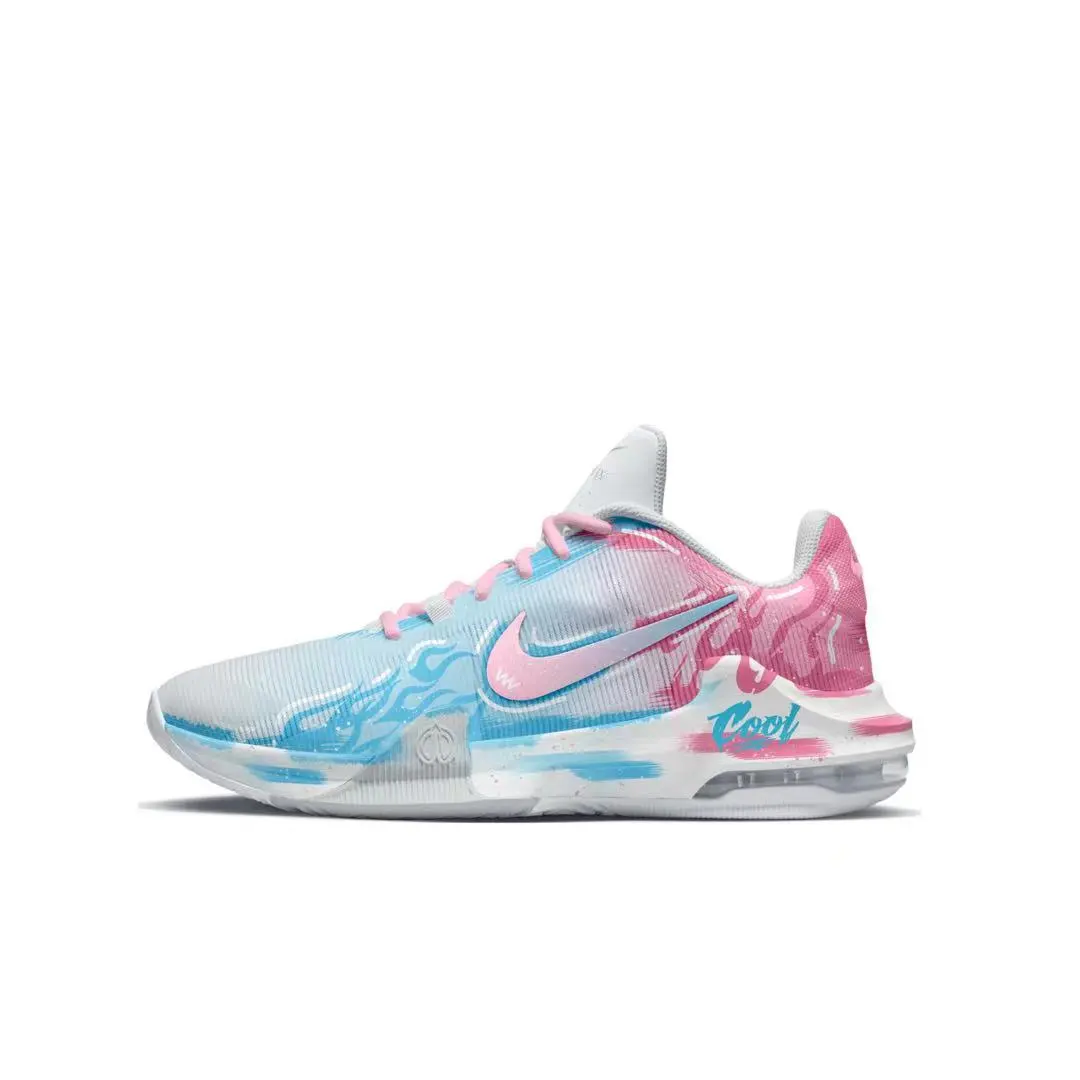 Nike Air Max Impact 4 Basketball Shoes Men's Mid Top Blue Pink