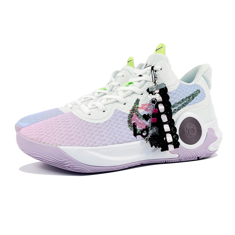 Nike KD Trey 5 IX Cushioning Slip Resistant Mid top Vintage Basketball Shoes Unisex White Blue Purple