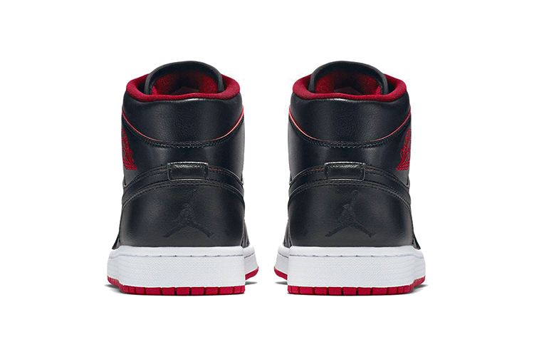 Мужские кроссовки Jordan Air Jordan 1 Retro Mid (черно-бело-красные) — фото 6