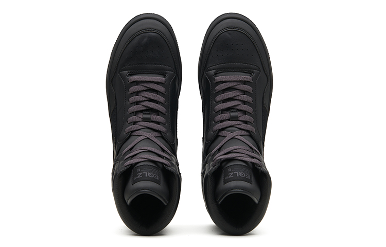EQLZ EQUALIZER 1970 Lightweight High top Vintage Basketball Shoes Black Mist Made In USA Nappa Genuine Leather