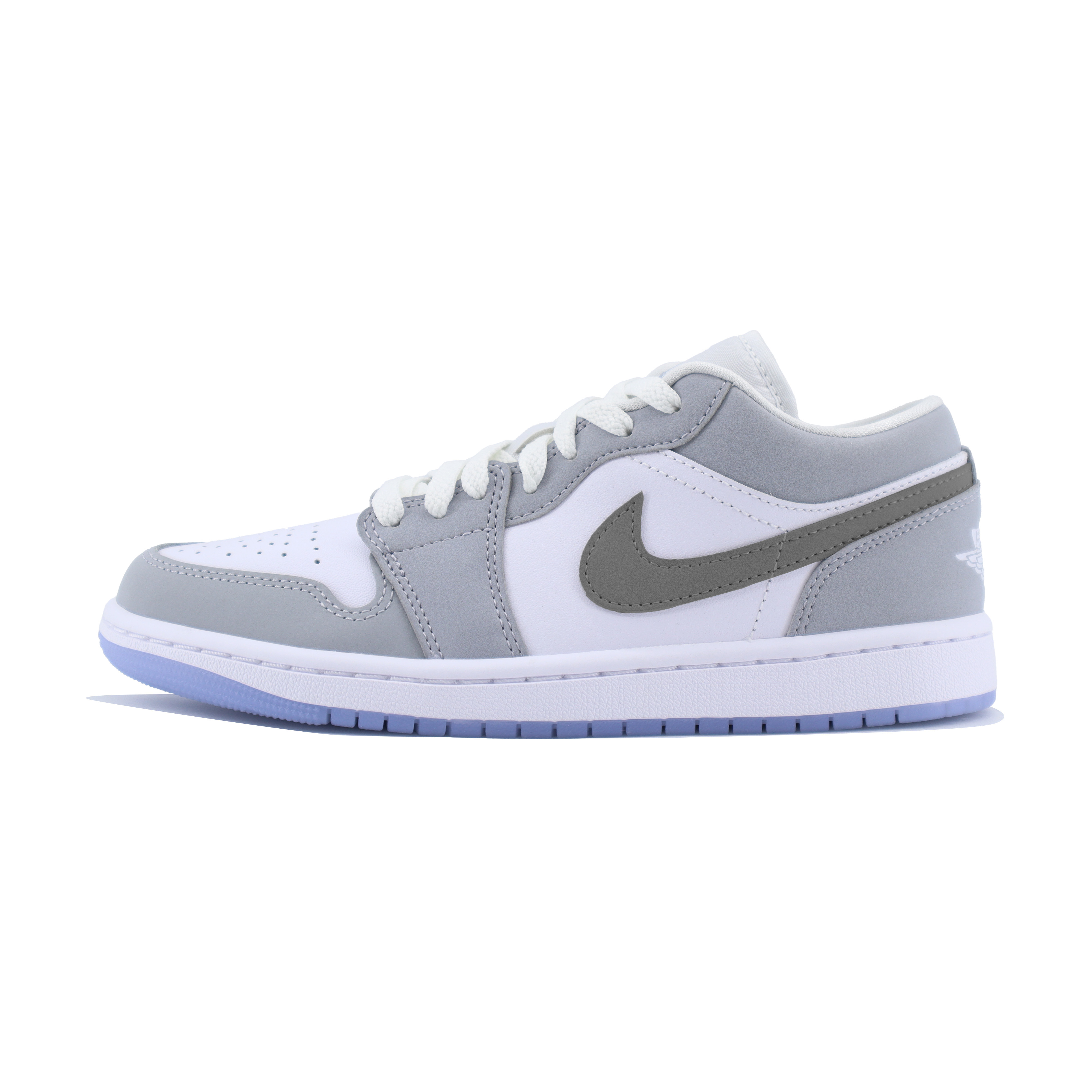 Jordan Air Jordan 1 Slip Resistant Abrasion Resistant Low top Vintage Basketball Shoes Women’s Gray White
