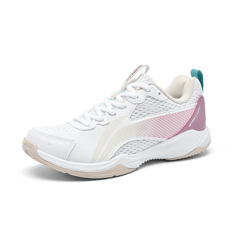 Li Ning Badminton Shoes Unisex Low Top Standard White/Turquoise Pink