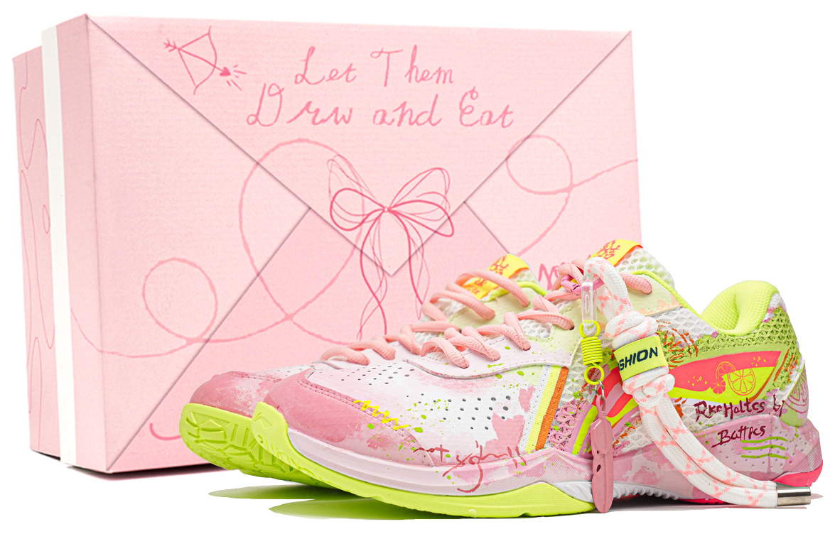 Li Ning Thunder LITE Slip Resistant And Abrasion Resistant Coverage Low top Badminton Shoes Unisex Pink