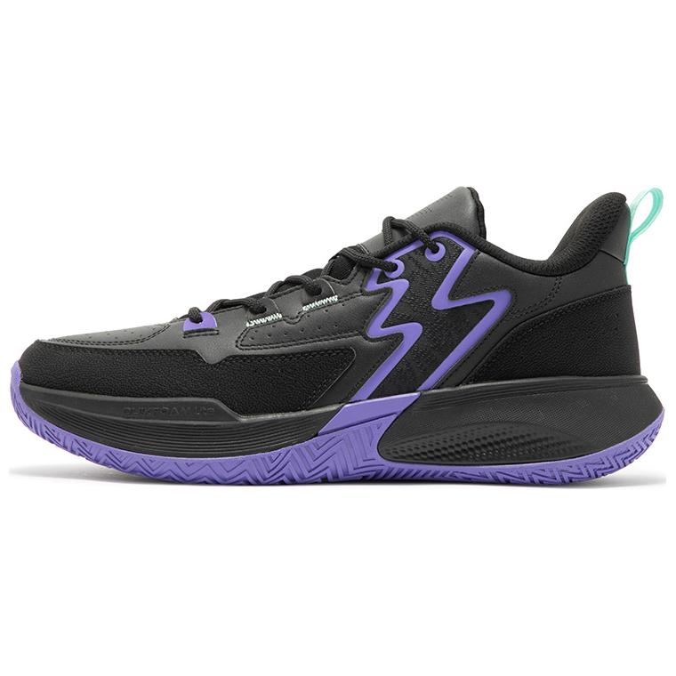 361° Lace Up Cushioning Slip Resistant Low top Basketball Shoes Men’s Black Purple