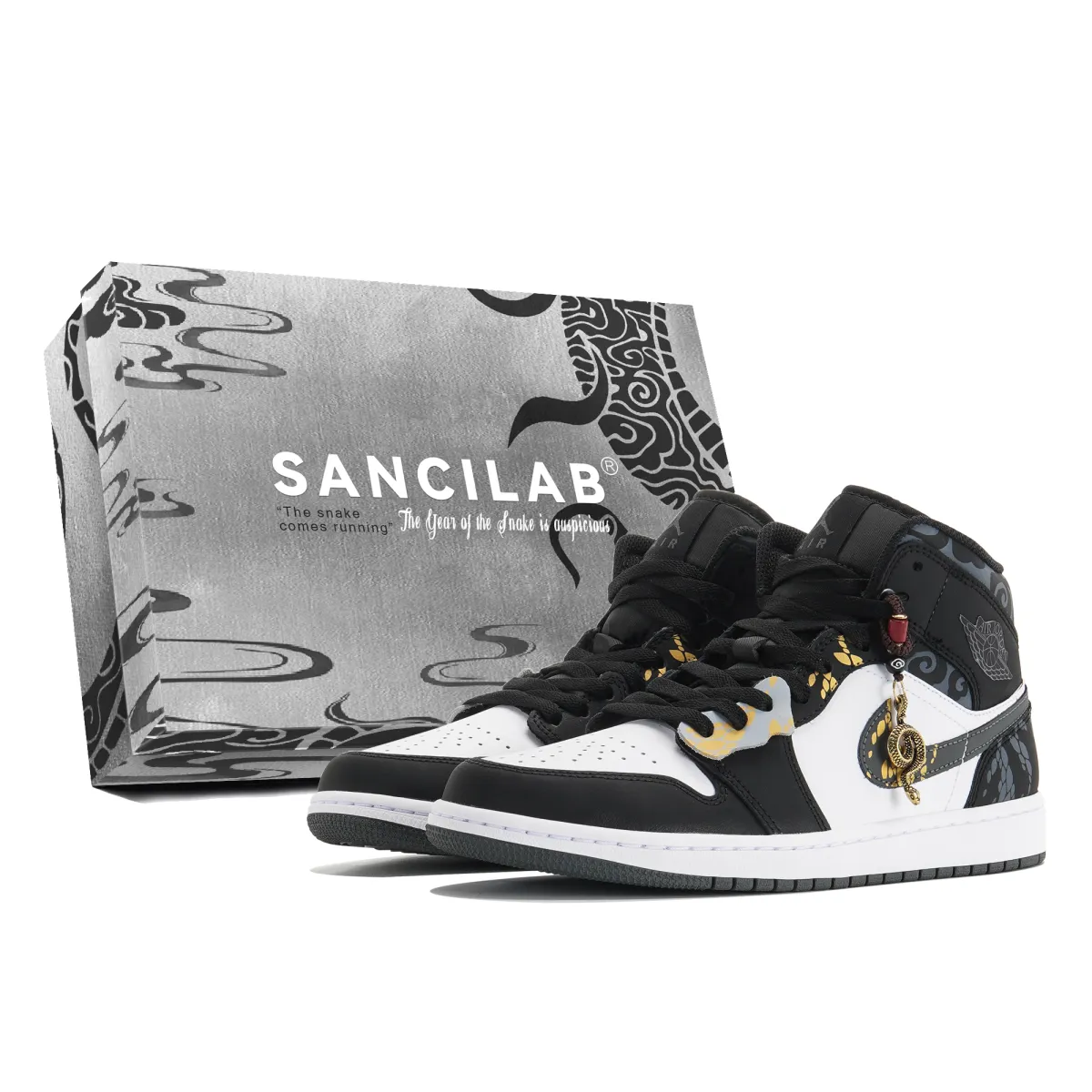 Jordan Air Jordan 1 Abrasion Resistant Abrasion Resistant Mid top Vintage Basketball Shoes Unisex Black