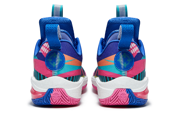 RIGORER Stop Ge 1.0 Cushioning Slip Resistant Abrasion Resistant Low top Basketball Shoes Unisex Blue Pink