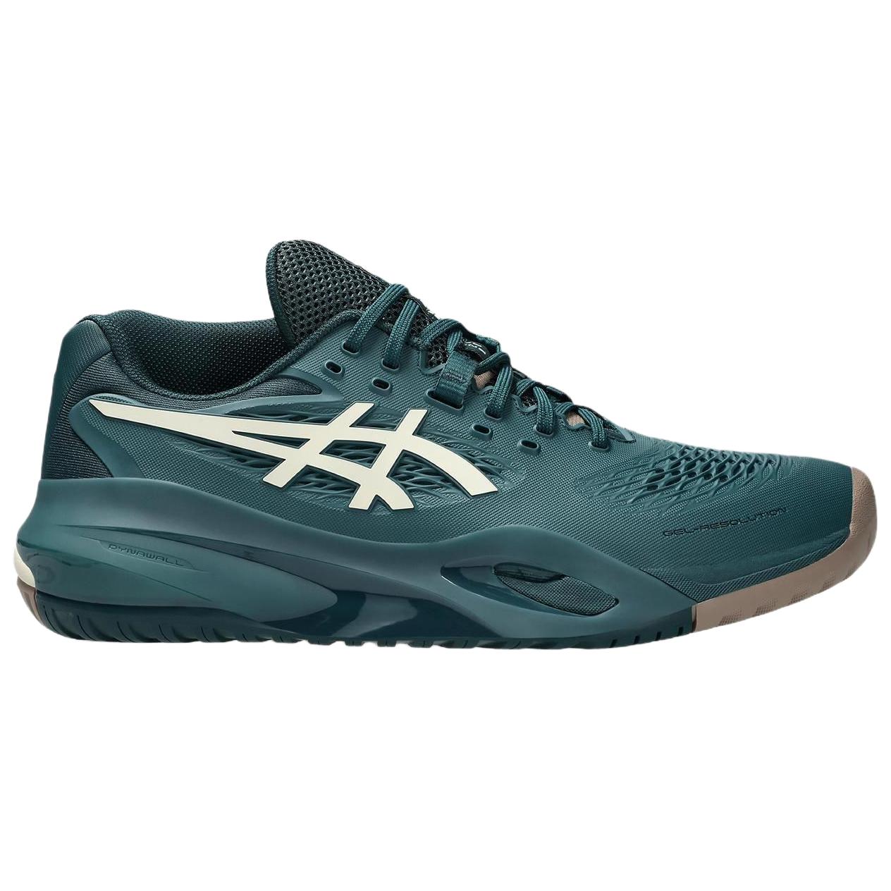 ASICS GEL RESOLUTION 10 Synthetic Leather Abrasion Resistant Breathable Low top Tennis Shoes Men’s Dark Green